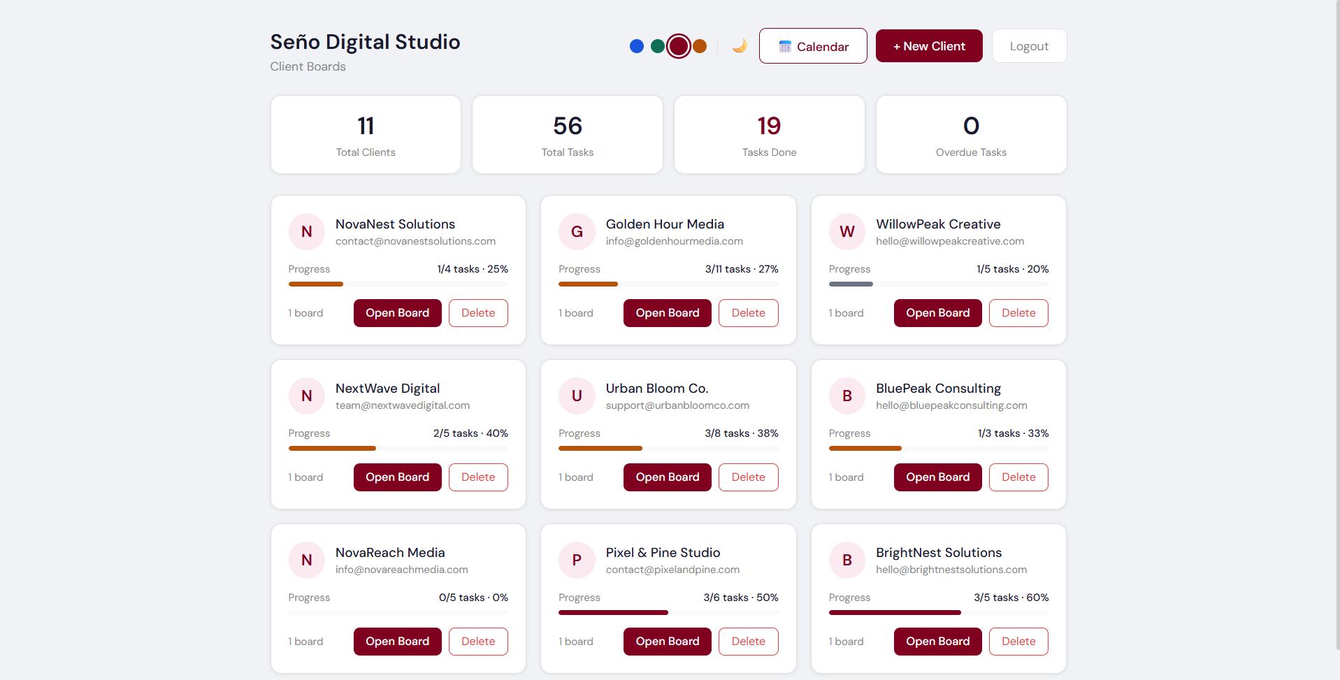 Seño Digital Studio Kanban Board